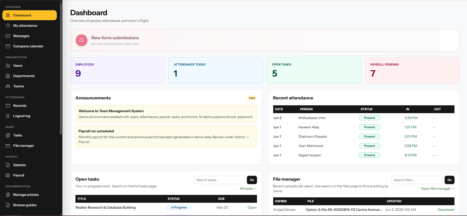 Team Management System